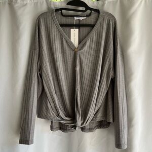 NWT Luna Tucci Gray cardigan/shirt